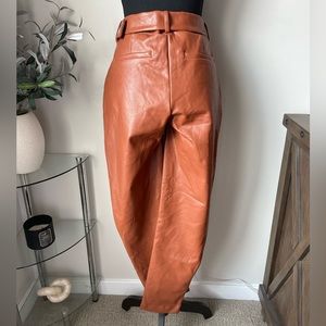 Fashion Nova Faux Brown Leather Trousers